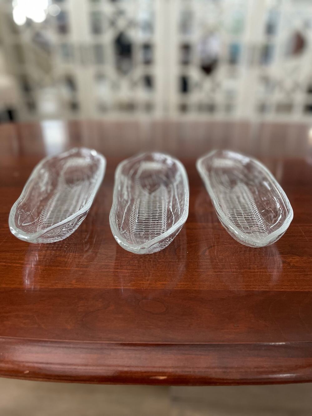Corn on the Cob Glass Dishes Set of Three Vintage Serving Pieces